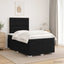 LED boksmadrasseng med madras Sort 120 x 190 cm Stof