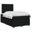 LED boksmadrasseng med madras Sort 120 x 190 cm Stof