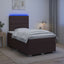 LED boksmadrasseng med madras Mørk Brun 120 x 190 cm Stof