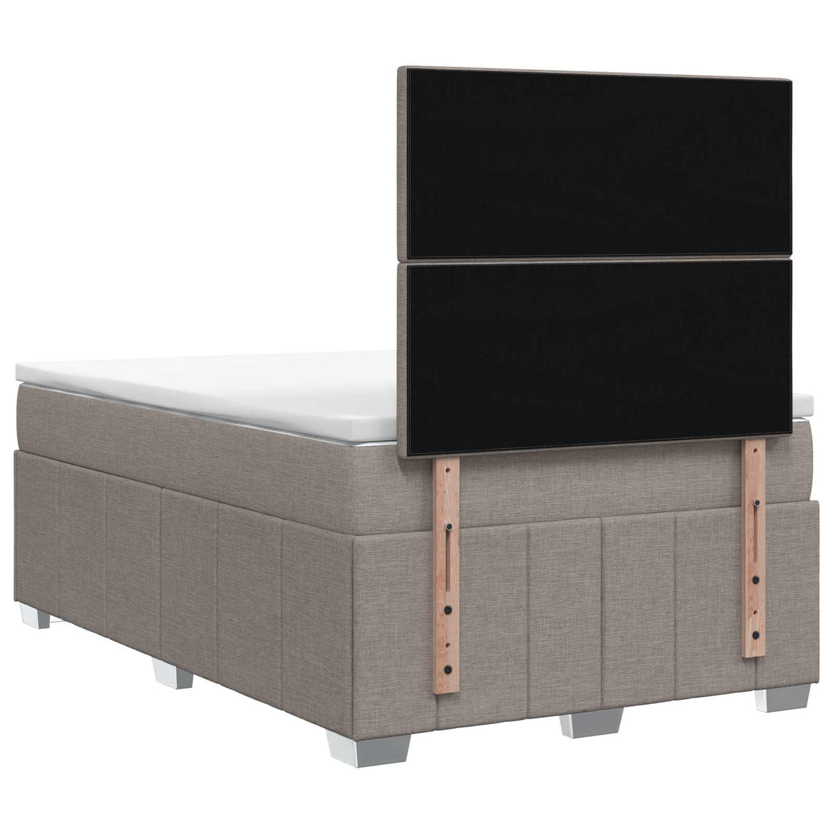 LED boksmadrasseng med madras Gråbrun 120 x 190 cm Stof