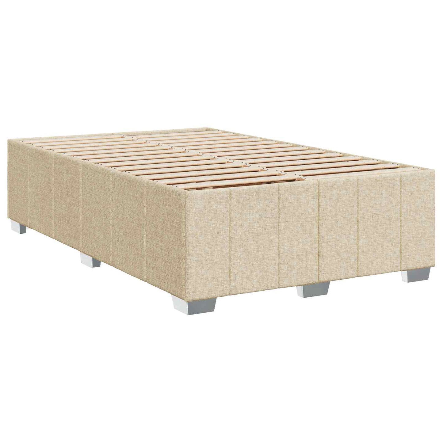 LED boksmadrasseng med madras Cremefarvet 120 x 200 cm Stof