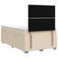 LED boksmadrasseng med madras Cremefarvet 120 x 200 cm Stof