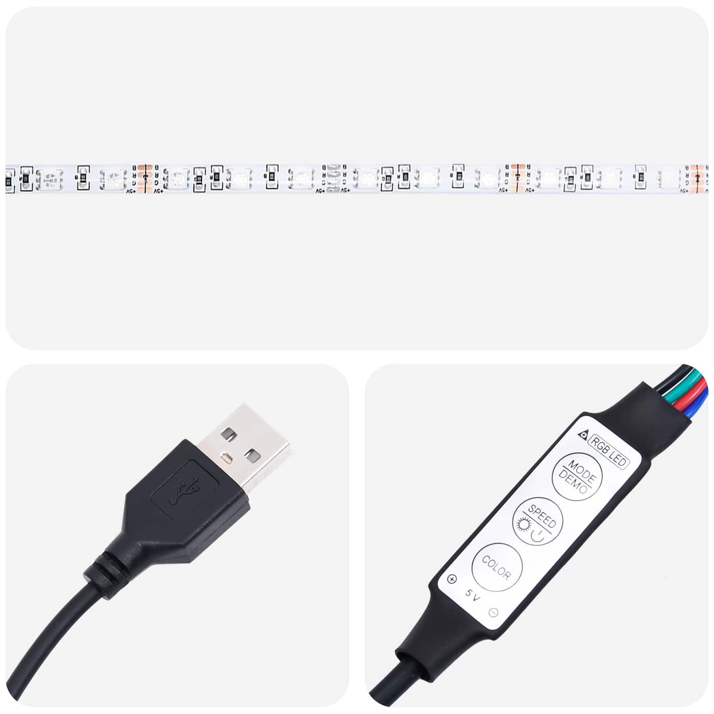 LED boksmadrasseng med madras Sort 140 x 190 cm Stof