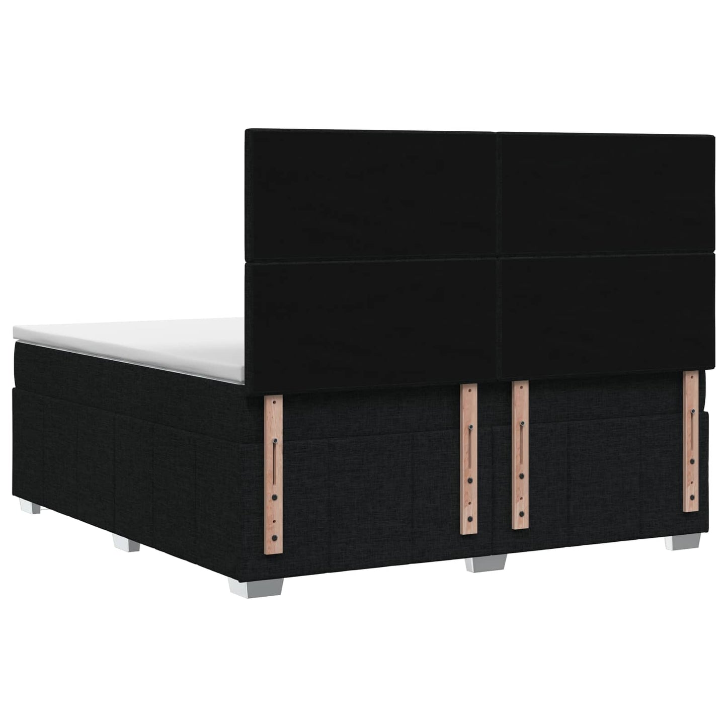 LED boksmadrasseng med madras Sort 140 x 190 cm Stof