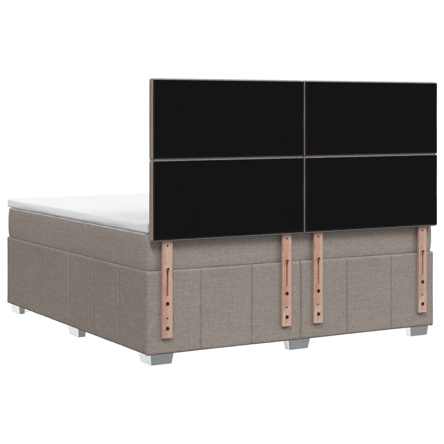 LED boksmadrasseng med madras Gråbrun 140 x 190 cm Stof