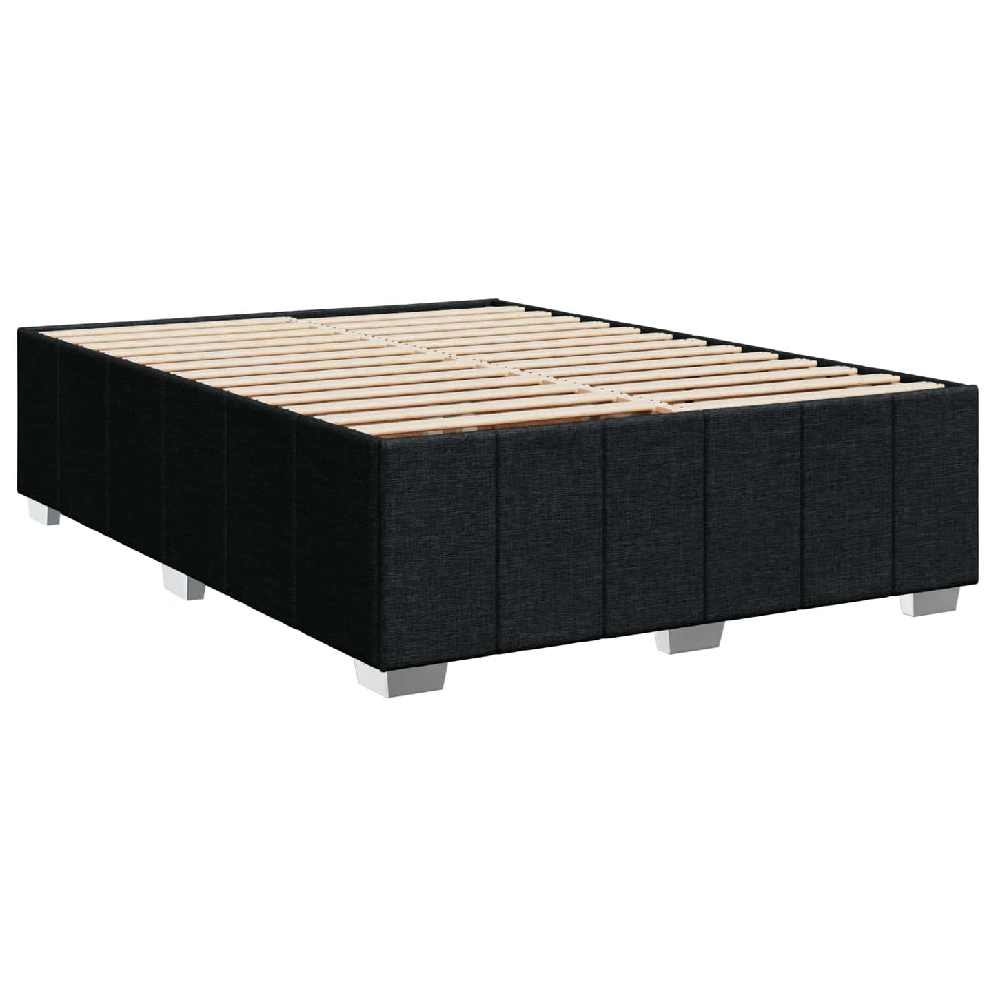 LED boksmadrasseng med madras Sort 140 x 200 cm Stof
