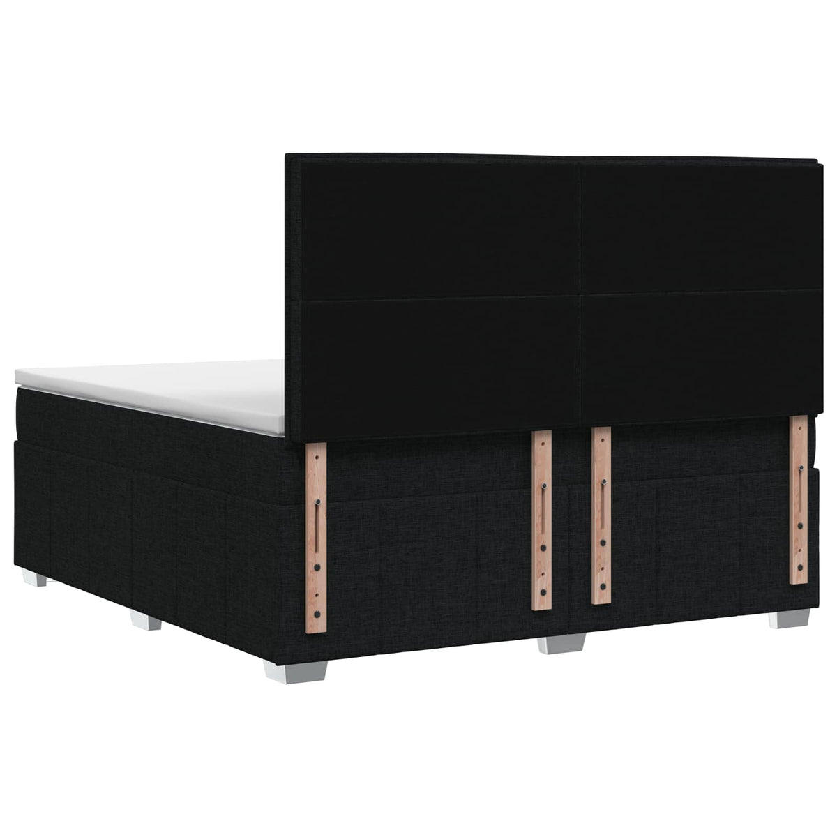 LED boksmadrasseng med madras Sort 160 x 200 cm Stof
