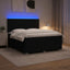 LED boksmadrasseng med madras Sort 180 x 200 cm Stof