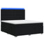 LED boksmadrasseng med madras Sort 180 x 200 cm Stof