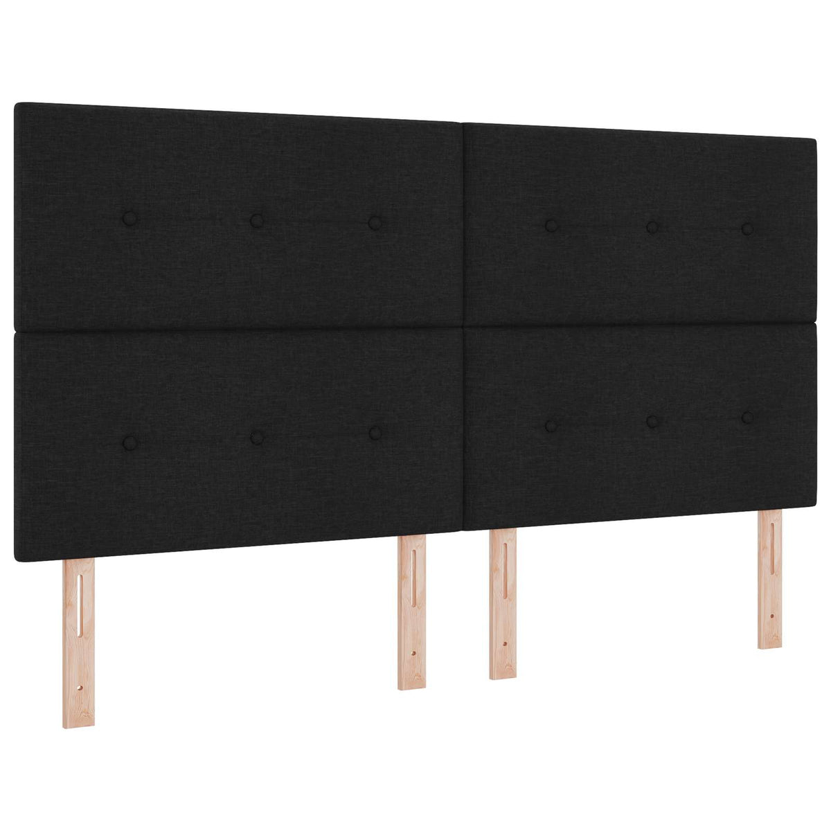LED boksmadrasseng med madras Sort 180 x 200 cm Stof