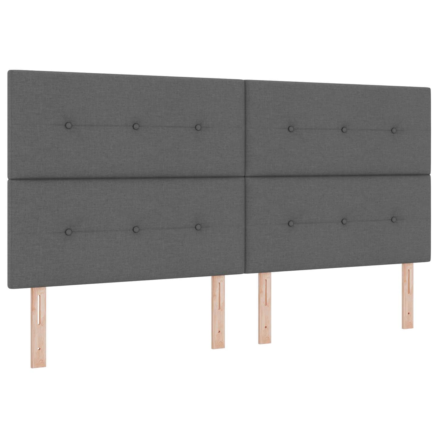 LED boksmadrasseng med madras Mørkegrå 200 x 200 cm Stof