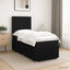 LED boksmadrasseng med madras Sort 100 x 200 cm Stof