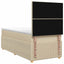 LED boksmadrasseng med madras Cremefarvet 80 x 200 cm Stof