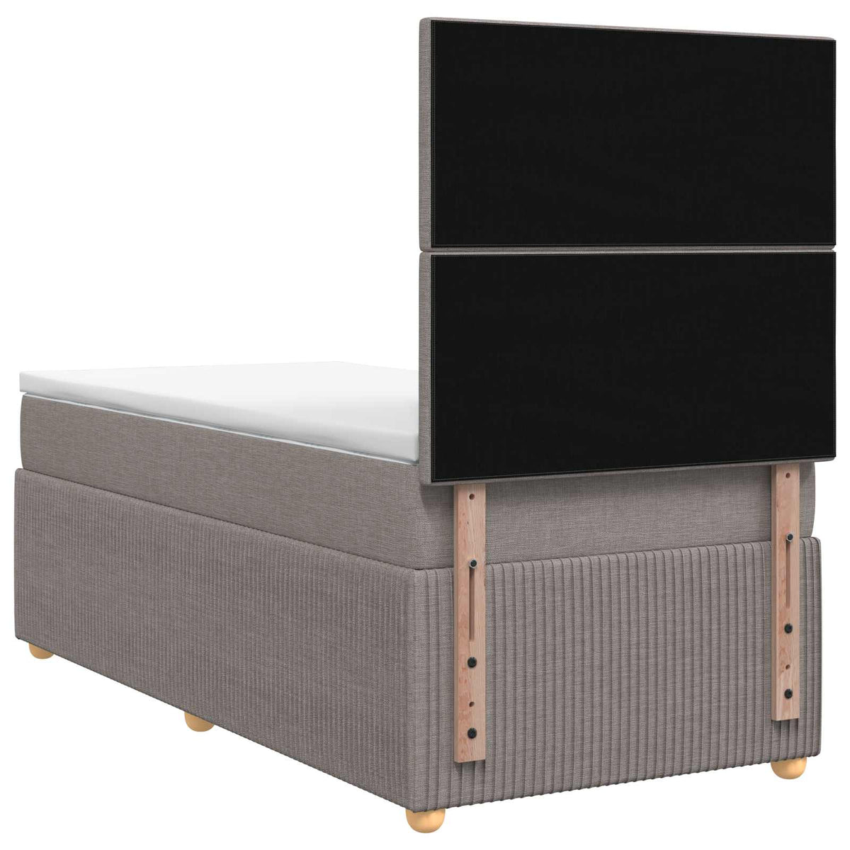 LED boksmadrasseng med madras Gråbrun 80 x 200 cm Stof