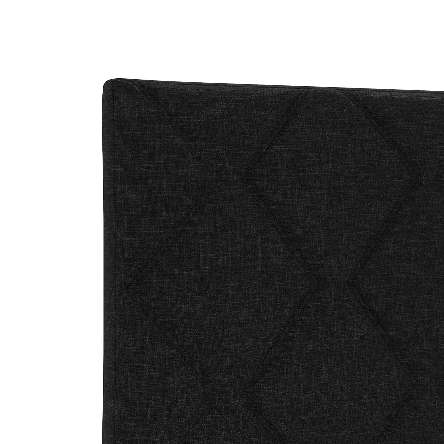 LED boksmadrasseng med madras Sort 90 x 190 cm Stof