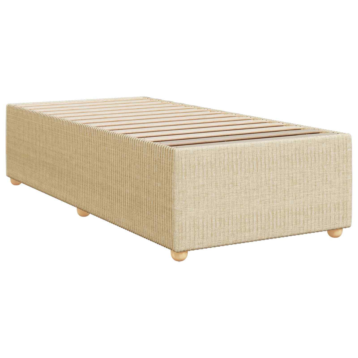 LED boksmadrasseng med madras Cremefarvet 90 x 200 cm Stof
