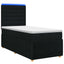 LED boksmadrasseng med madras Sort 100 x 200 cm Stof