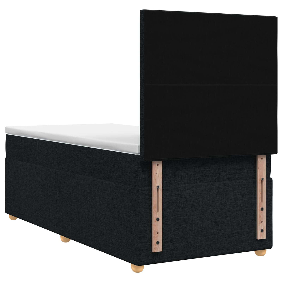 LED boksmadrasseng med madras Sort 100 x 200 cm Stof