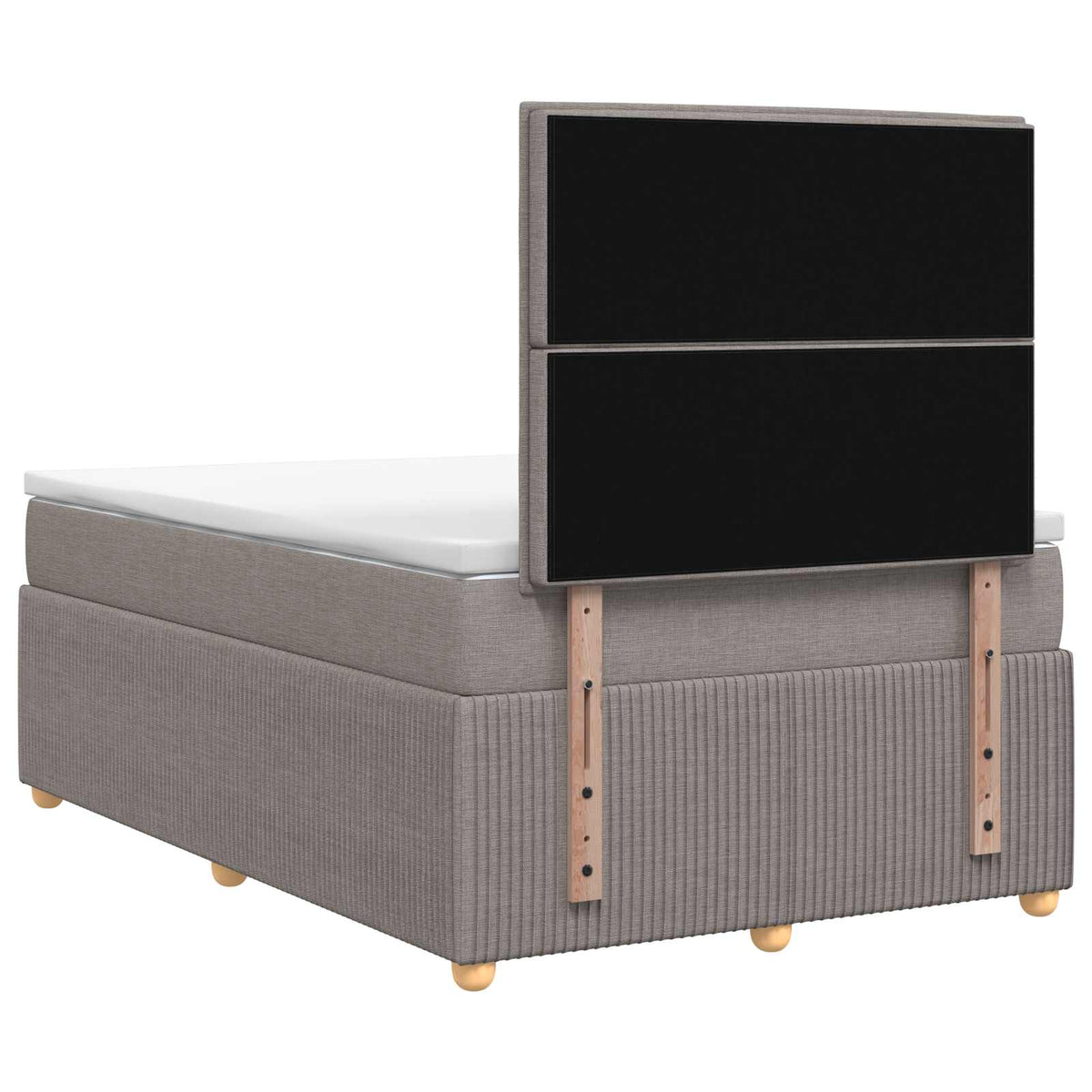 LED boksmadrasseng med madras Gråbrun 120 x 190 cm Stof