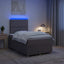 LED boksmadrasseng med madras Gråbrun 120 x 190 cm Stof