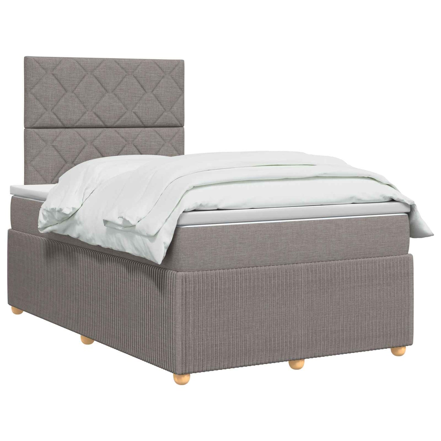 LED boksmadrasseng med madras Gråbrun 120 x 190 cm Stof