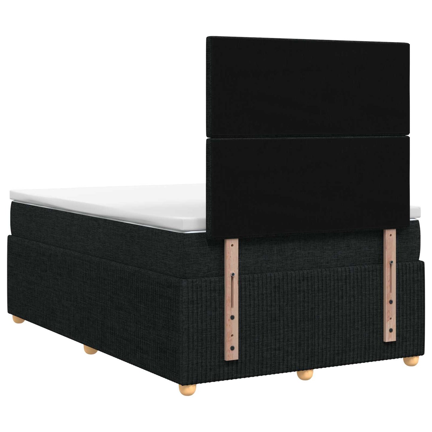 LED boksmadrasseng med madras Sort 120 x 200 cm Stof