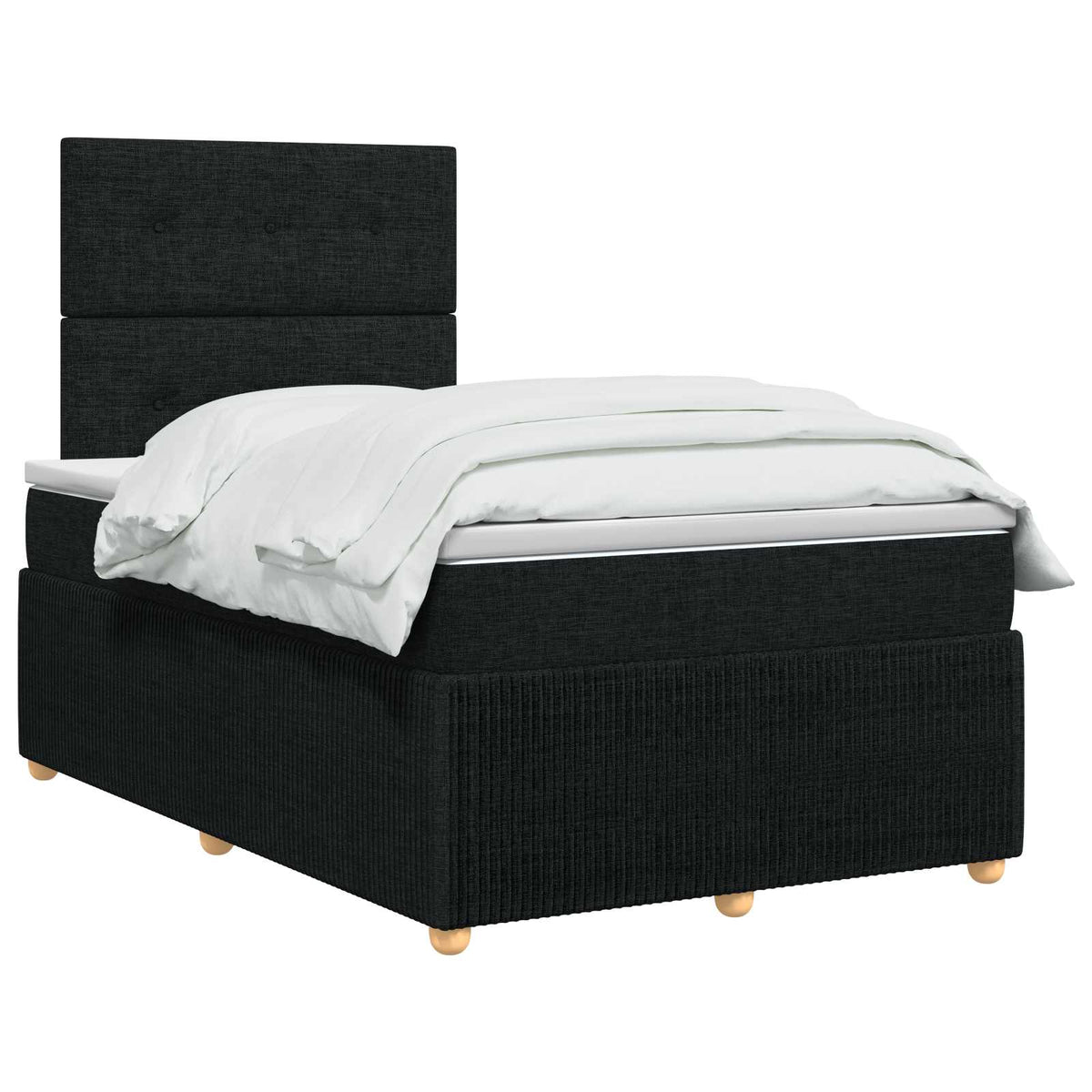 LED boksmadrasseng med madras Sort 120 x 200 cm Stof
