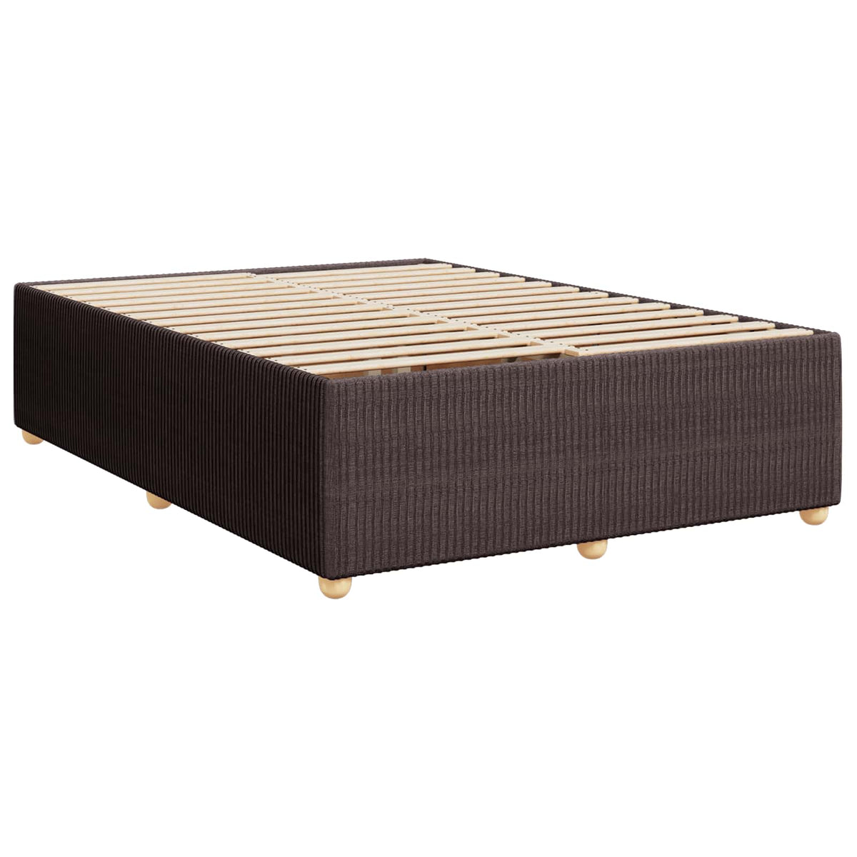 LED boksmadrasseng med madras Mørk Brun 140 x 190 cm Stof