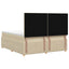 LED boksmadrasseng med madras Cremefarvet 140 x 200 cm Stof