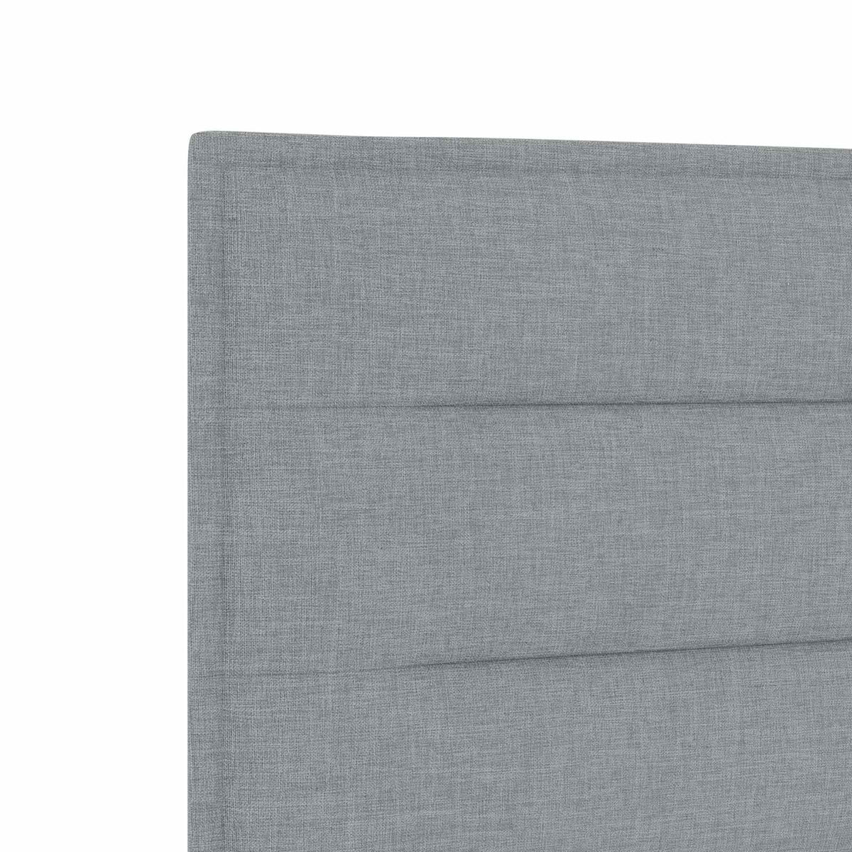 LED boksmadrasseng med madras Lysegrå 160 x 200 cm Stof