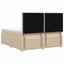 LED boksmadrasseng med madras Cremefarvet 160 x 200 cm Stof