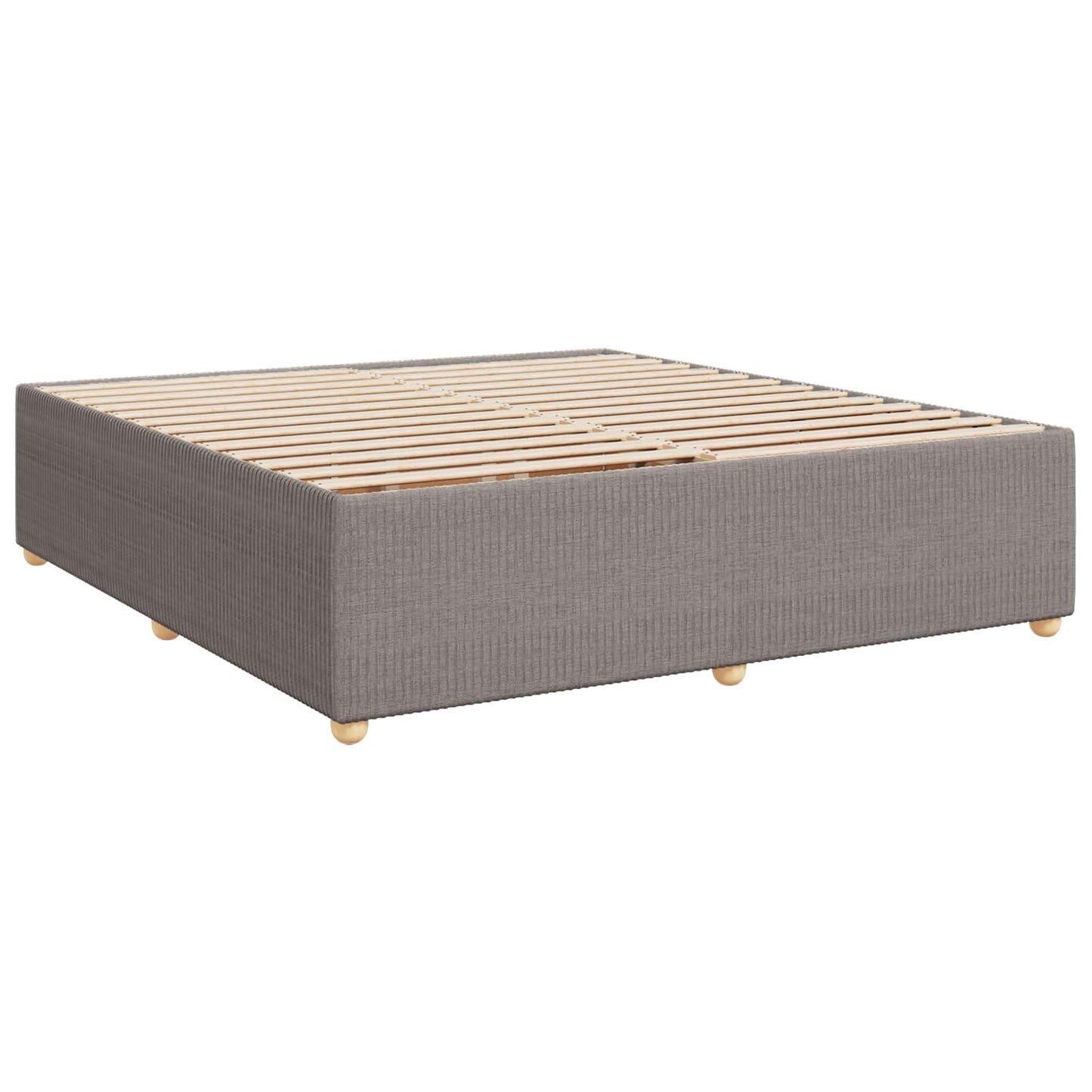 LED boksmadrasseng med madras Gråbrun 160 x 200 cm Stof