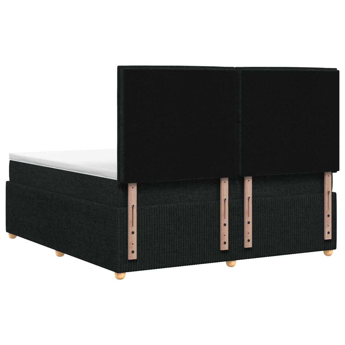 LED boksmadrasseng med madras Sort 180 x 200 cm Stof