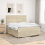 LED boksmadrasseng med madras Cremefarvet 140 x 190 cm Stof
