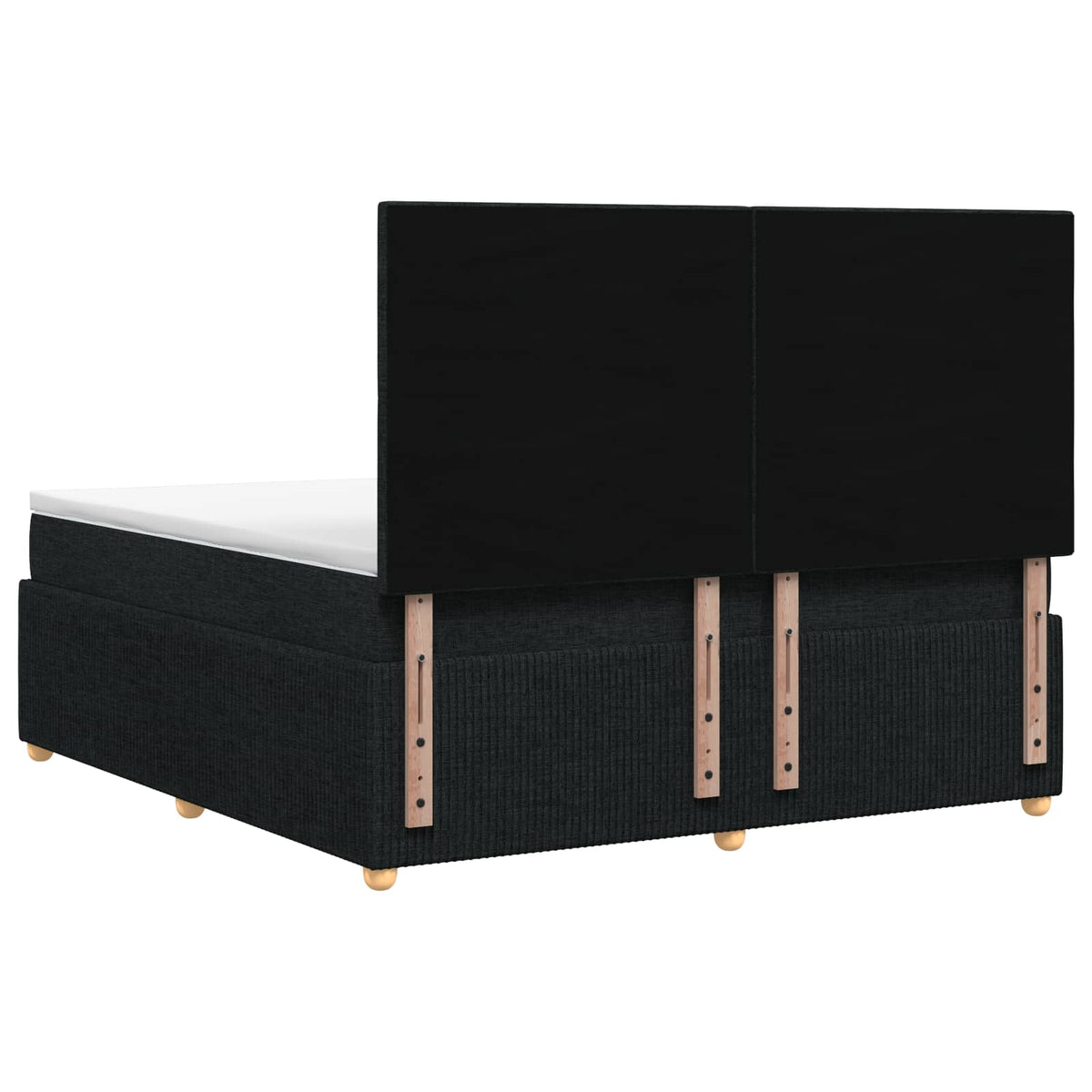 LED boksmadrasseng med madras Sort 180 x 200 cm Stof