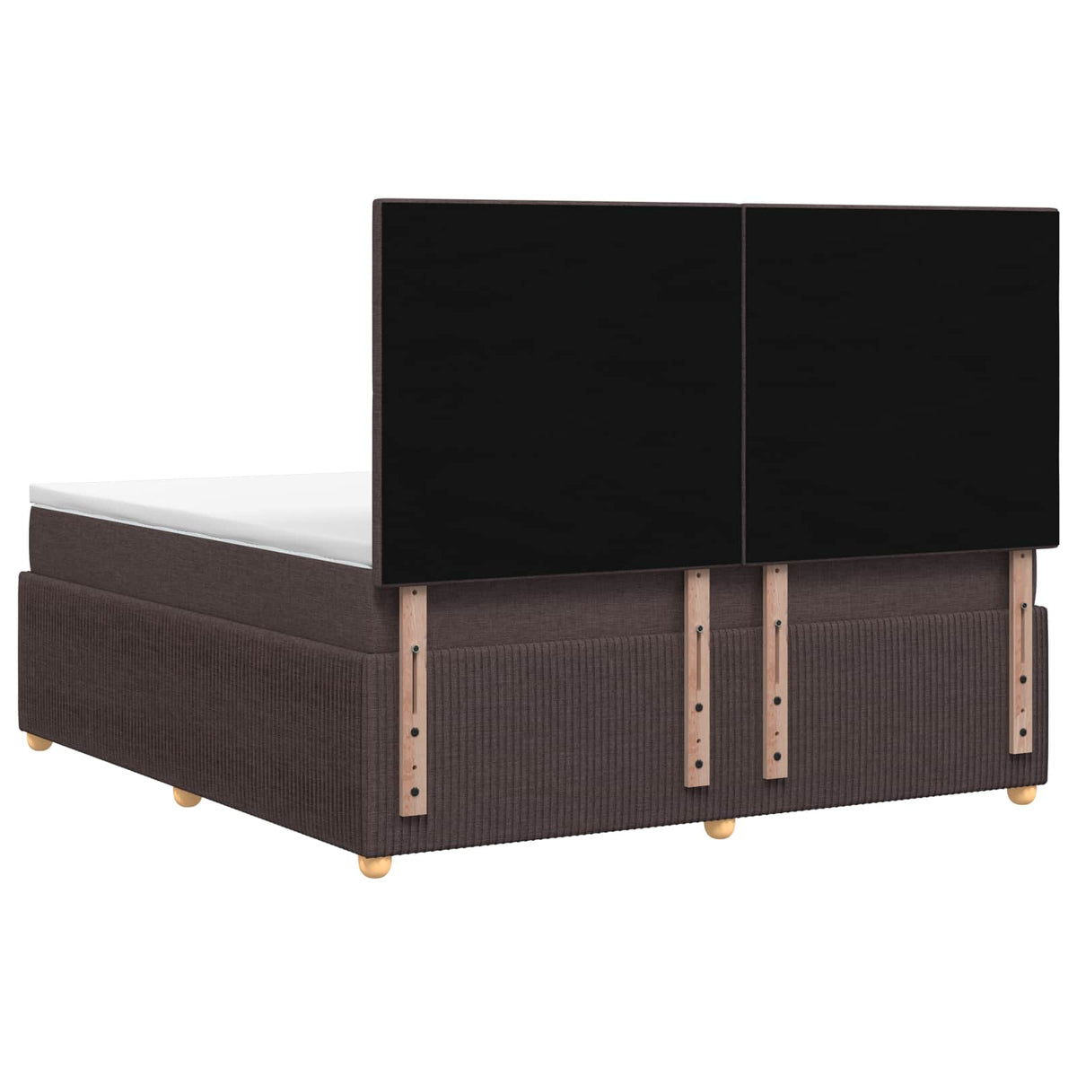 LED boksmadrasseng med madras Mørk Brun 180 x 200 cm Stof