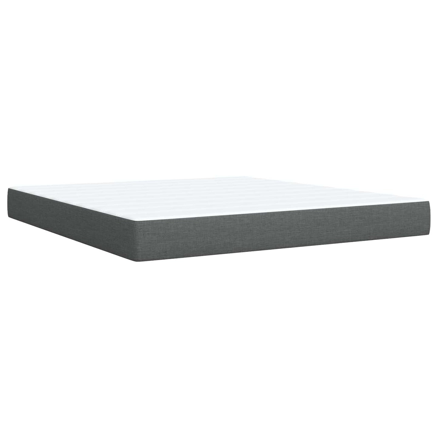 LED boksmadrasseng med madras Mørkegrå 180 x 200 cm Stof