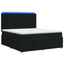 LED boksmadrasseng med madras Sort 180 x 200 cm Stof