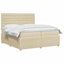LED boksmadrasseng med madras Cremefarvet 200 x 200 cm Stof