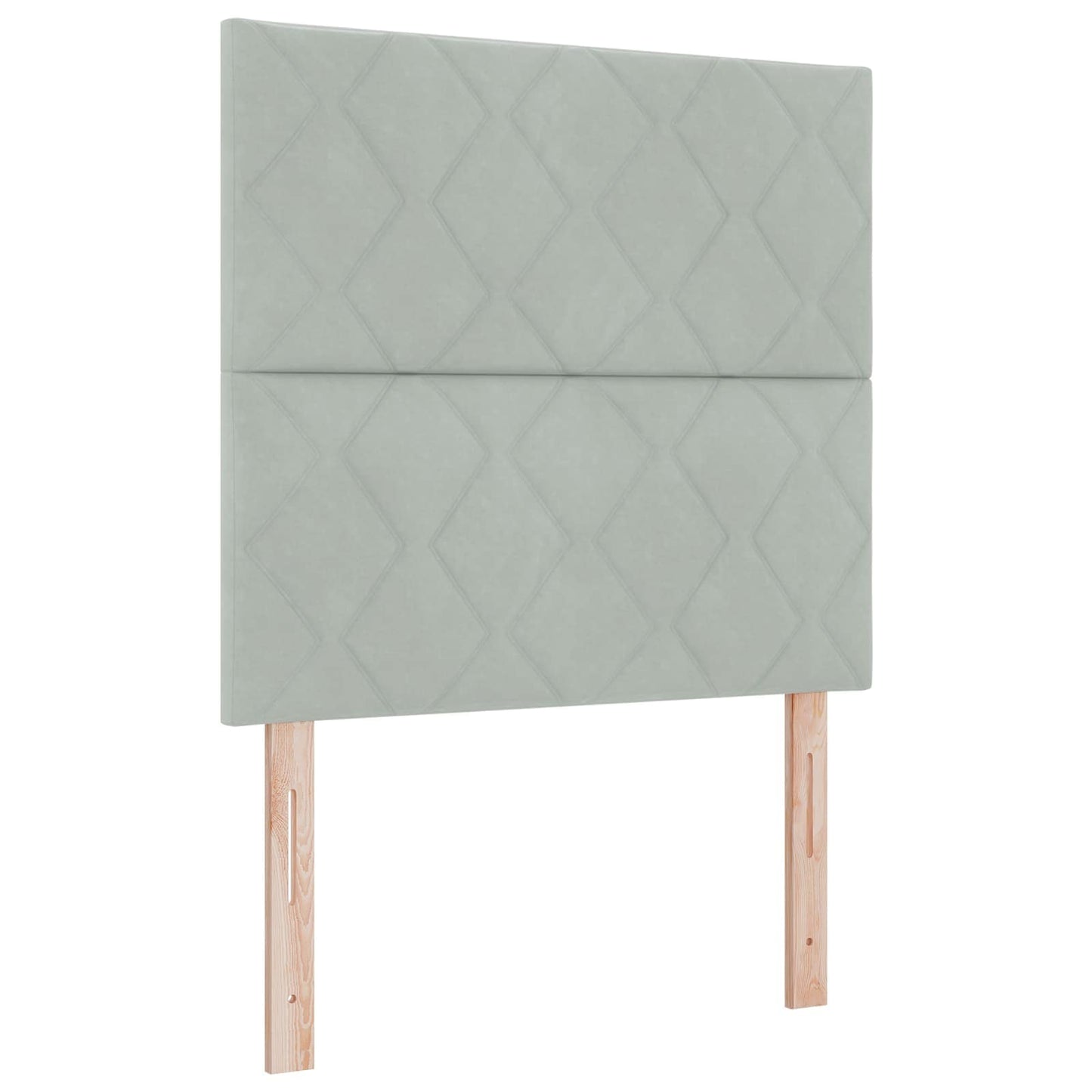 LED boksmadrasseng med madras Lysegrå 90 x 190 cm Fløjl