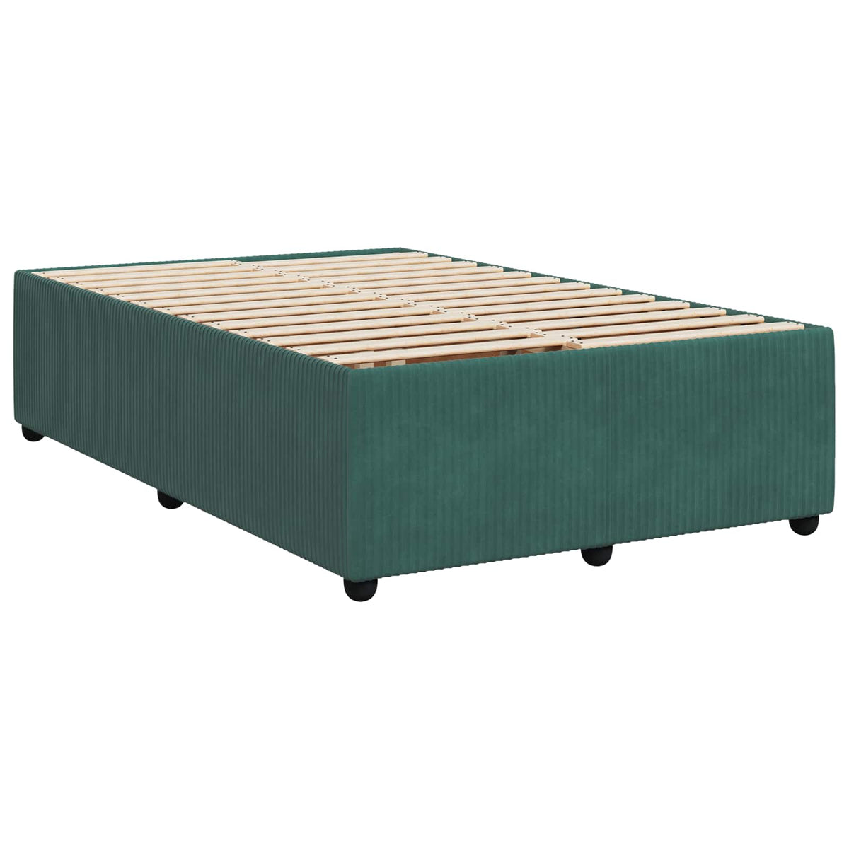LED boksmadrasseng med madras Mørkegrøn 120 x 190 cm Fløjl