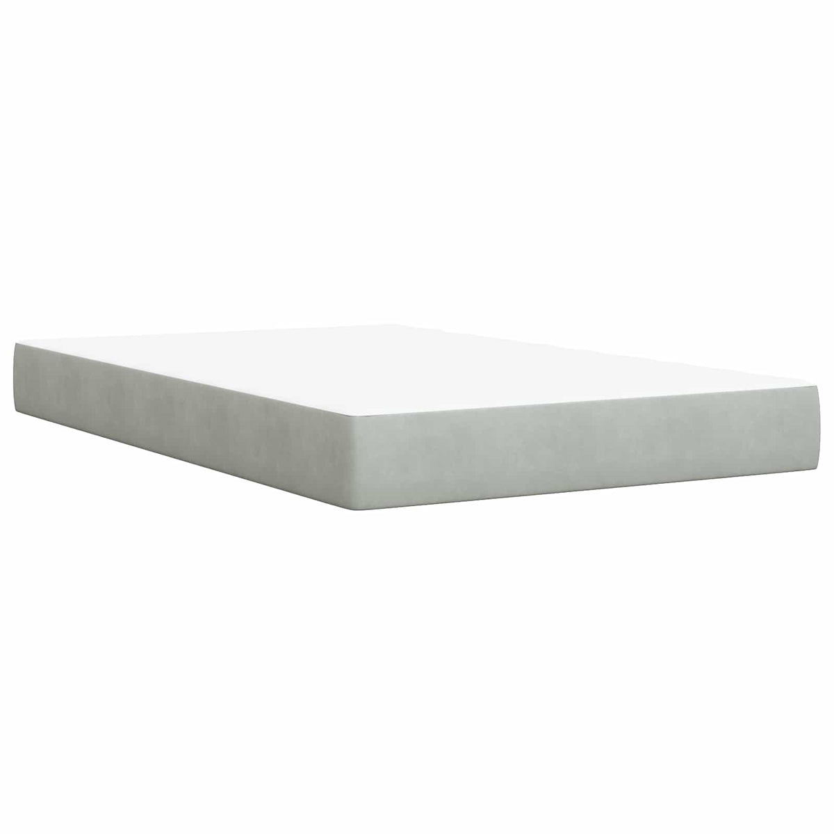LED boksmadrasseng med madras Lysegrå 120 x 200 cm Fløjl