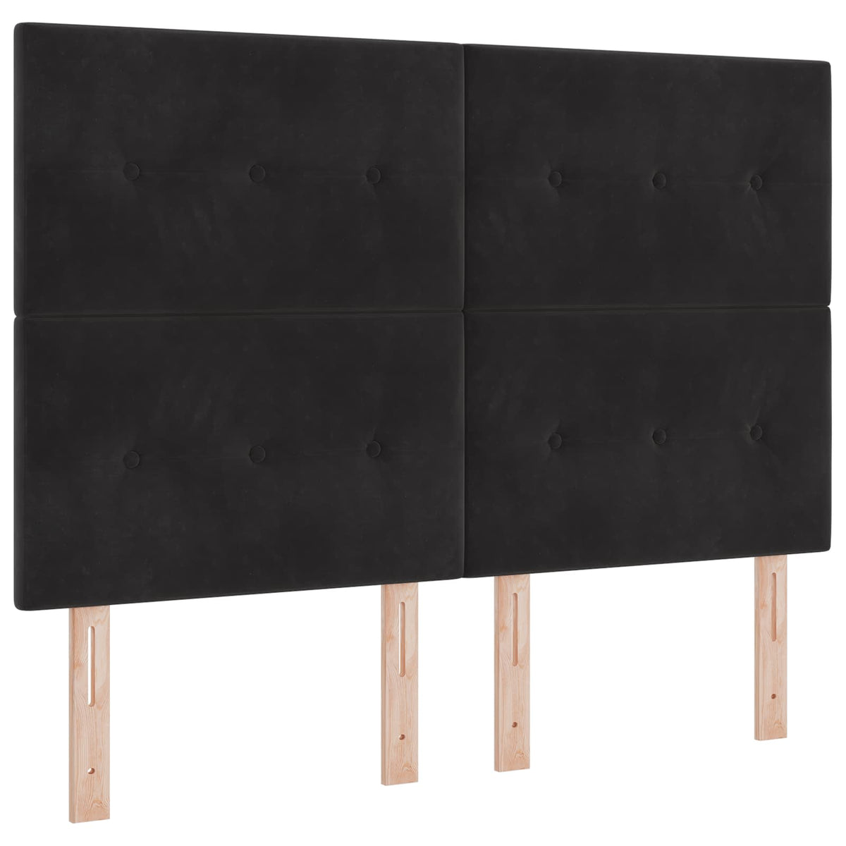 LED boksmadrasseng med madras Sort 140 x 200 cm Fløjl