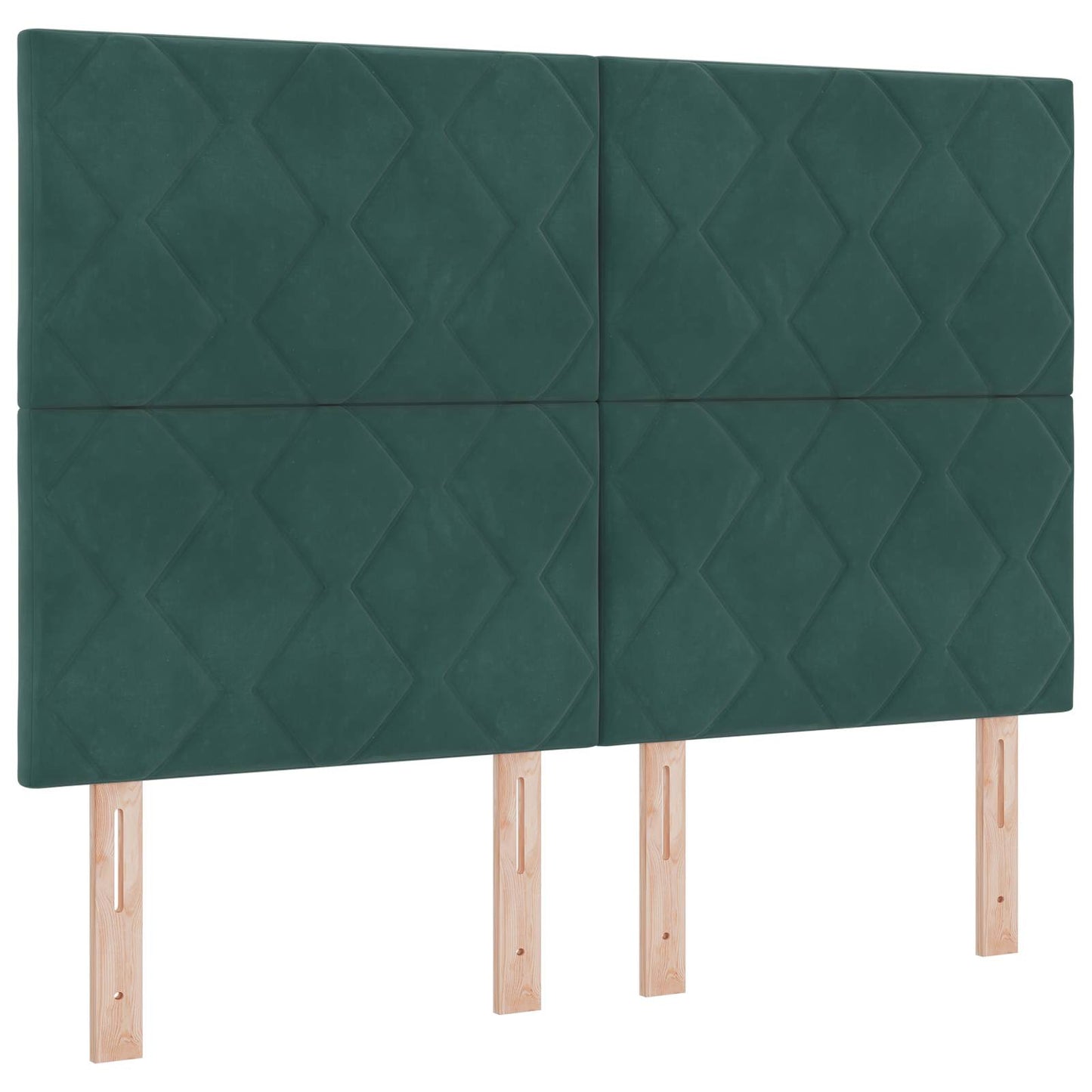 LED boksmadrasseng med madras Mørkegrøn 140 x 200 cm Fløjl