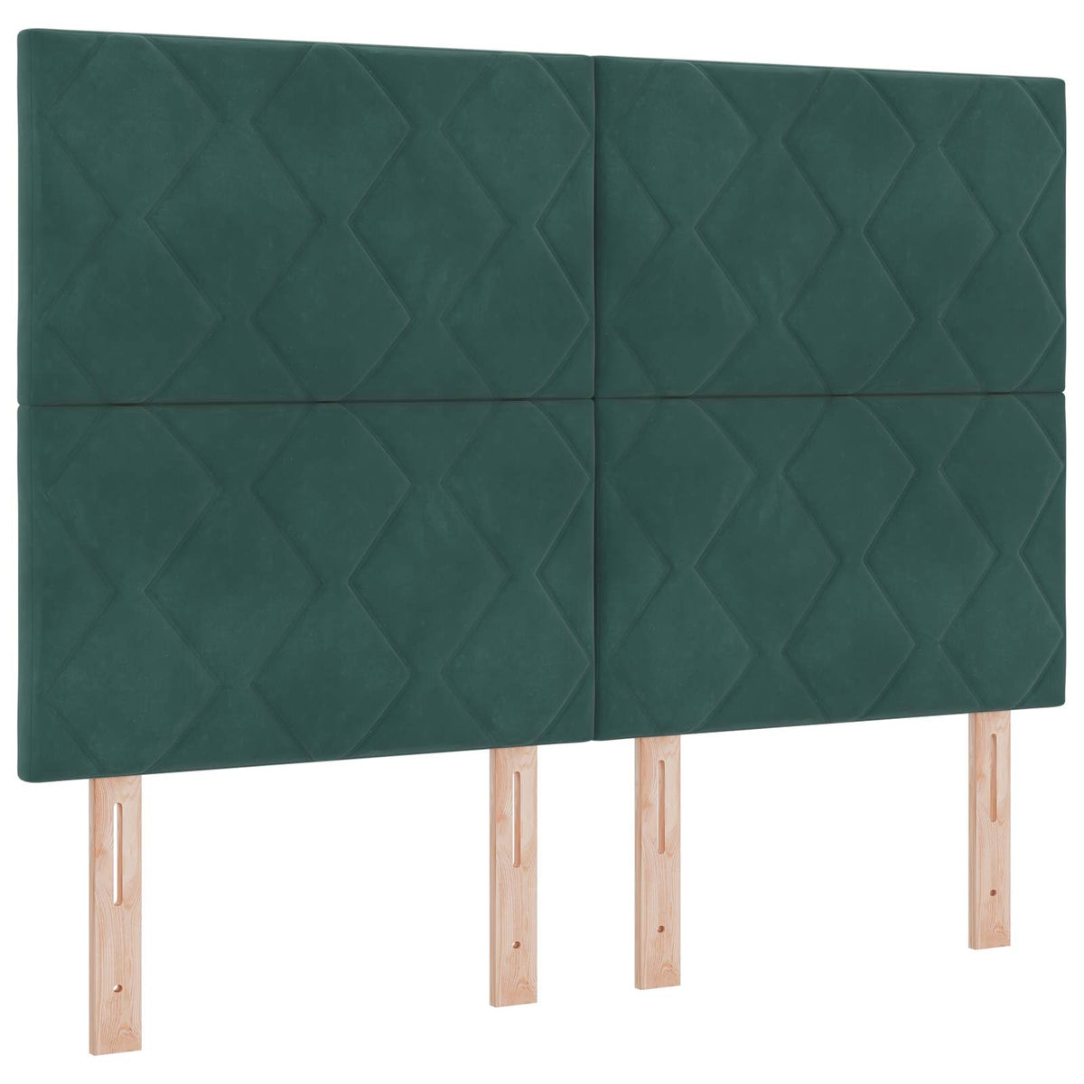 LED boksmadrasseng med madras Mørkegrøn 160 x 200 cm Fløjl