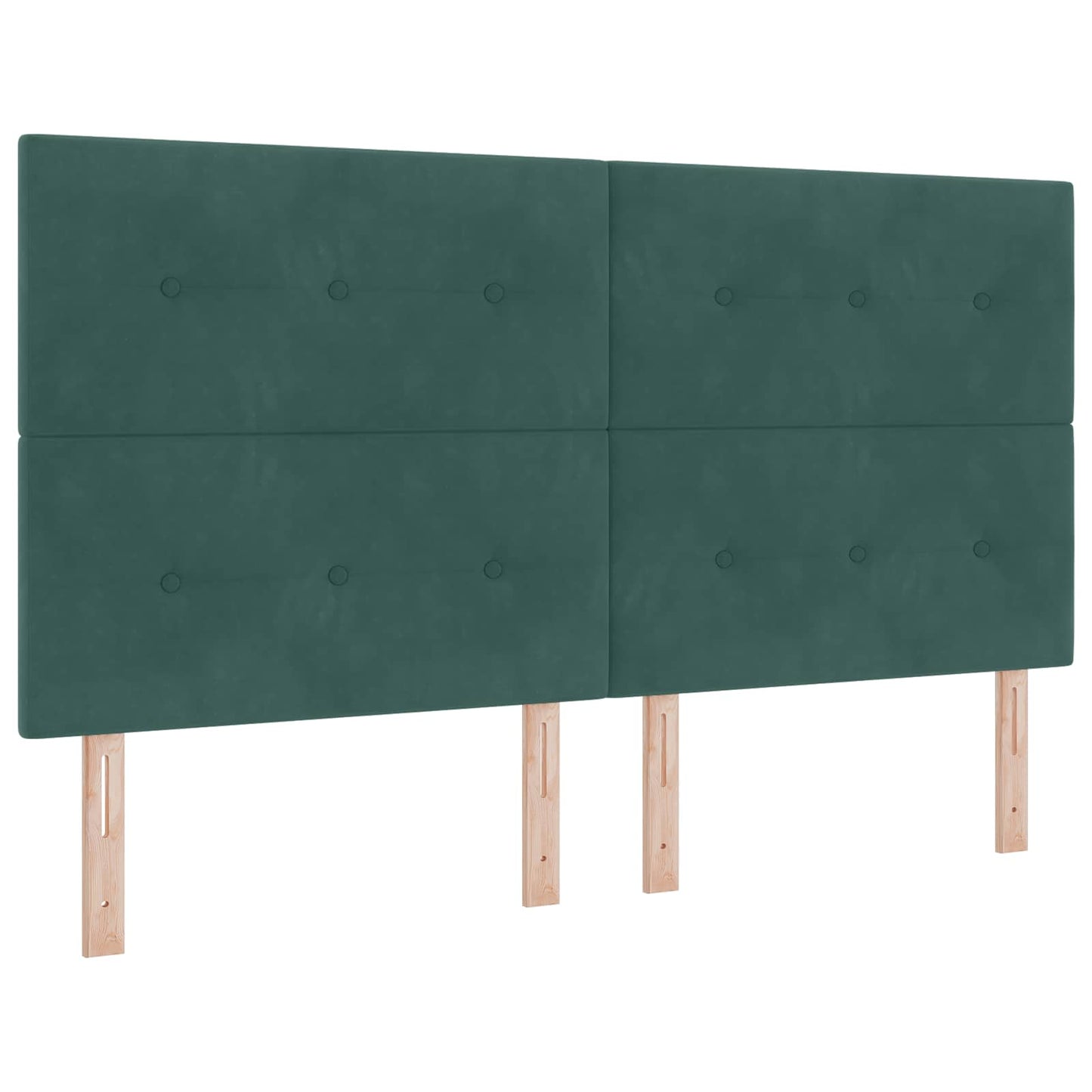 LED boksmadrasseng med madras Mørkegrøn 180 x 200 cm Fløjl