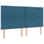 LED boksmadrasseng med madras Blå 180 x 200 cm Fløjl