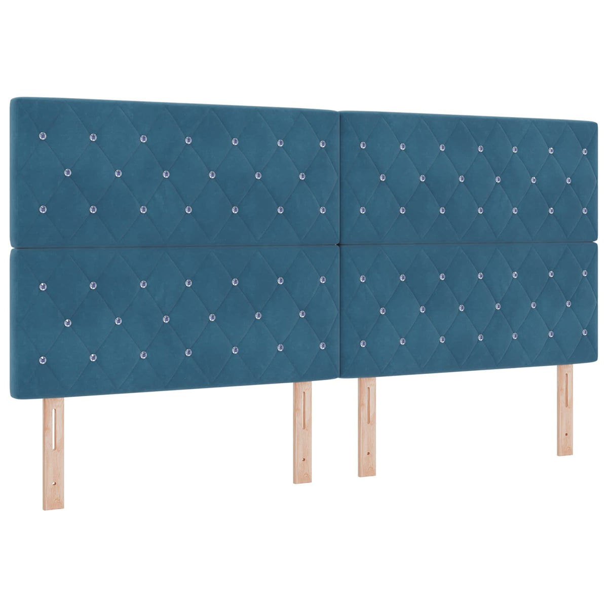 LED boksmadrasseng med madras Blå 200 x 200 cm Fløjl
