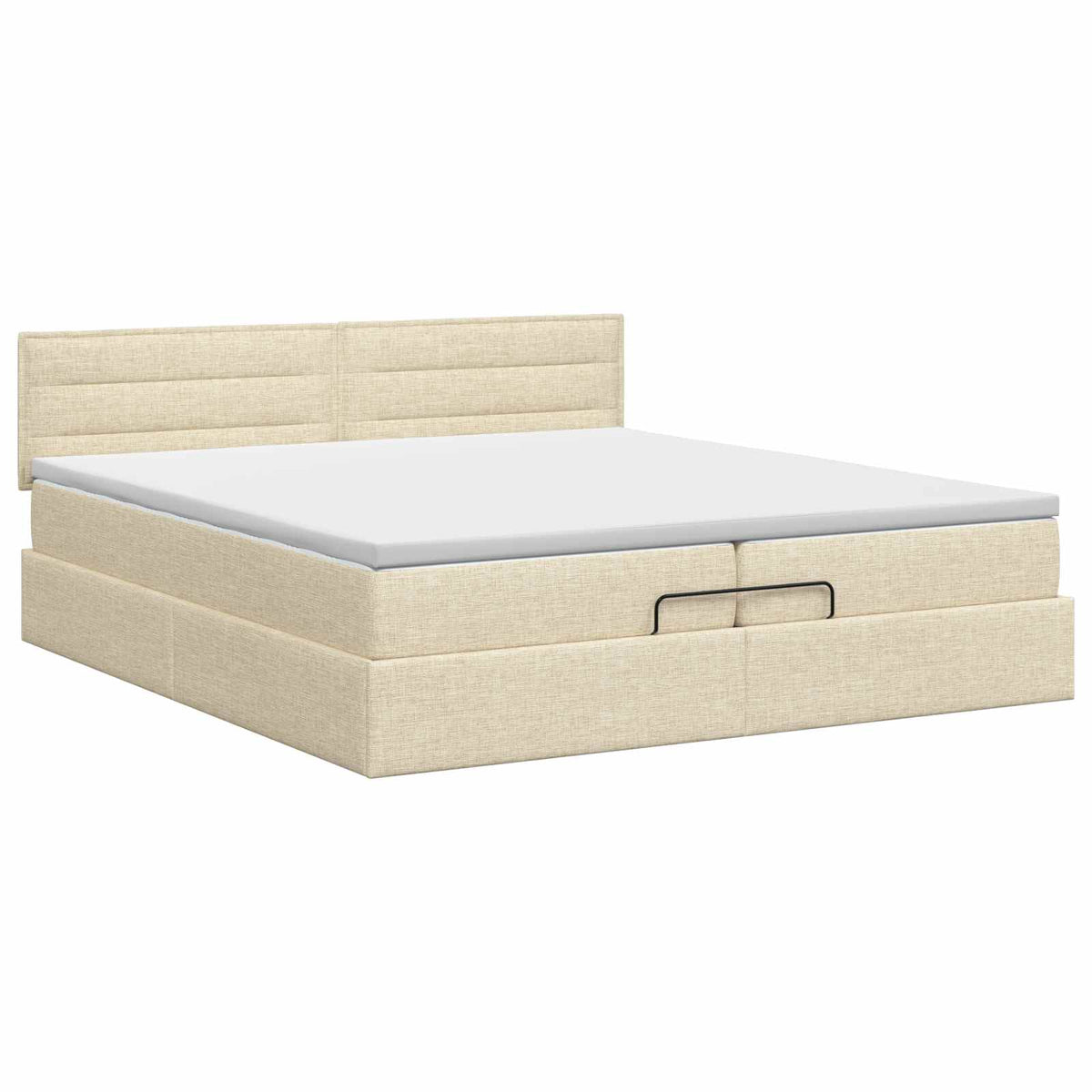 Ottoman seng med madras Cremefarvet 200 x 200 cm Stof