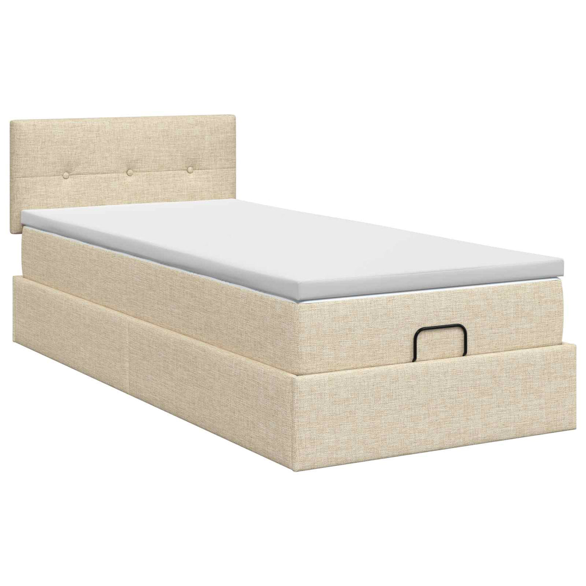 Ottoman seng med madras Cremefarvet 90 x 190 cm Stof